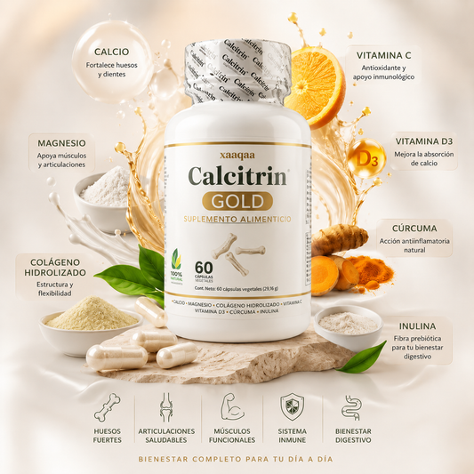 Calcitrin Gold 60 caps - Calcio Magnesio Colágeno y Vitaminas